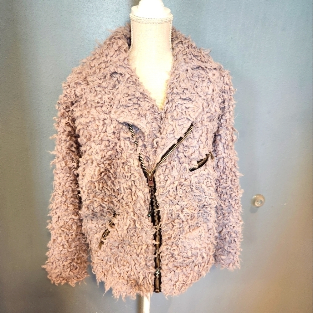 Urban Outfitters Lavender Teddy Moto Jacket